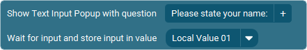 The Action 'Desktop Message Popup - User Input' as visible in Touch Portal.