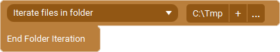 The Action 'Iterate Folder Contents' as visible in Touch Portal.