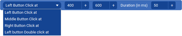The Action 'Mouse Click (raw' as visible in Touch Portal.