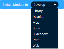 The Action 'Switch Module' as visible in Touch Portal.