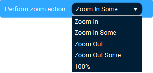 The Action 'Zoom In Or Out' as visible in Touch Portal.