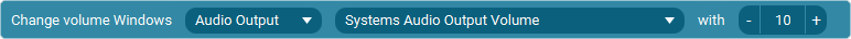 The Action 'Increase / Decrease Volume Windows Audio Source' as visible in Touch Portal.