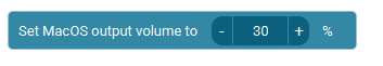 The Action 'Set Volume Of Current Output On Macos' as visible in Touch Portal.