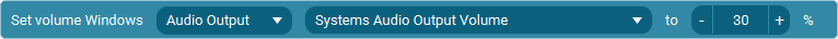 The Action 'Set Volume Of Windows Audio Source' as visible in Touch Portal.