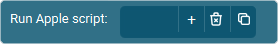The Action 'Run Apple Script' as visible in Touch Portal.