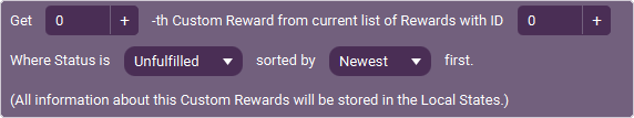 The Action 'Get Custom Rewards Info' as visible in Touch Portal.