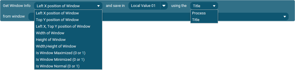 The Action 'Get Window Info' as visible in Touch Portal.