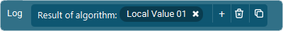 The Action 'Log' as visible in Touch Portal.