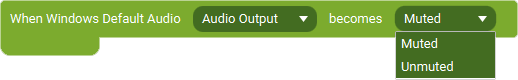 The Event 'When Windows Default Audio Device Mute State Changes' as visible in Touch Portal.